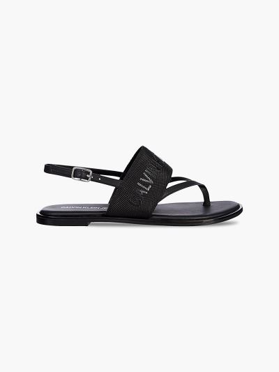 Calvin Klein Cipők HU053665 | Calvin Klein Bőr Női Szandál Fekete